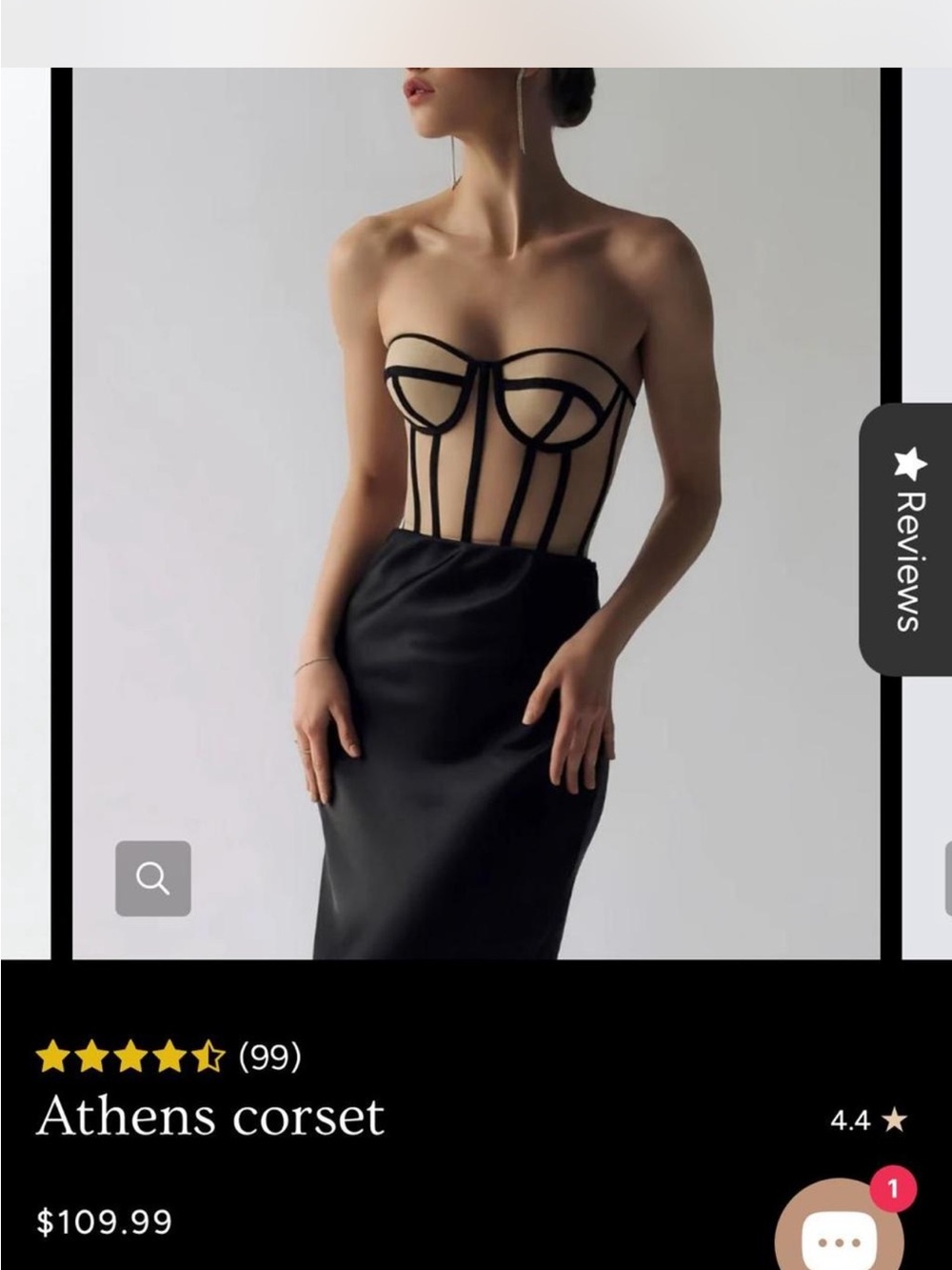 Black Strap-Detail Corset - Women